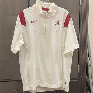 Nike White and Red Quarter Zip Pullover